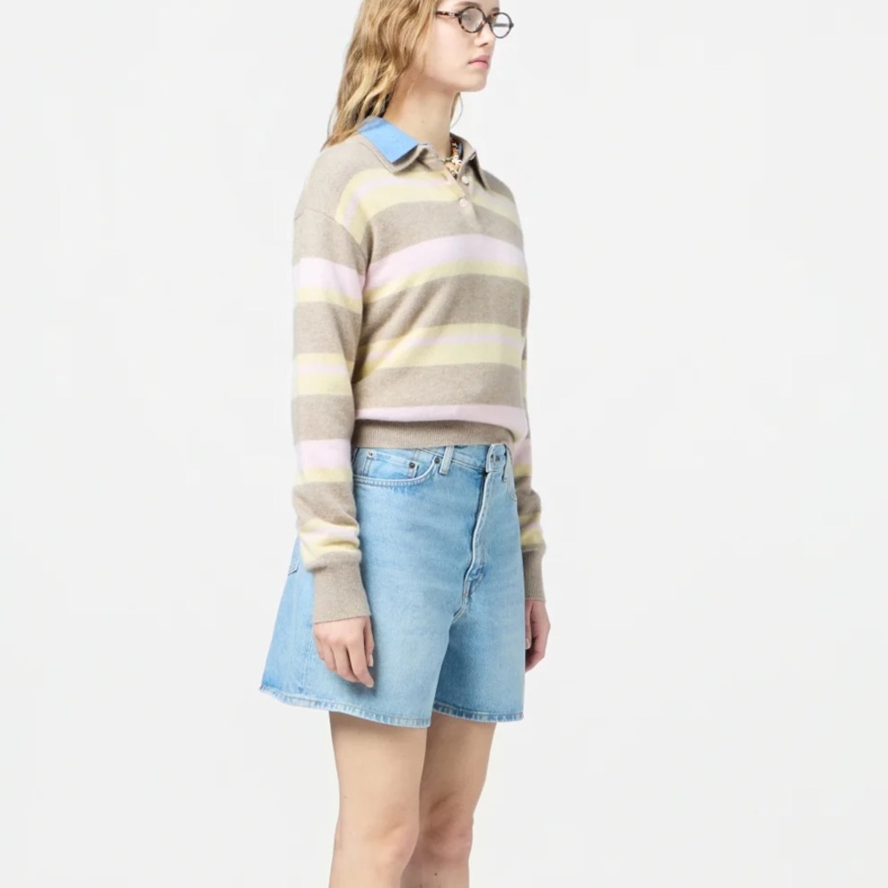 Guest in Residence COLLEGIATE STRIPE POLO in Taupe Combo - Picture 3 of 5
